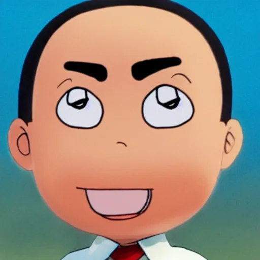 Image similar to photorealistic image of crayon shin chan as a human