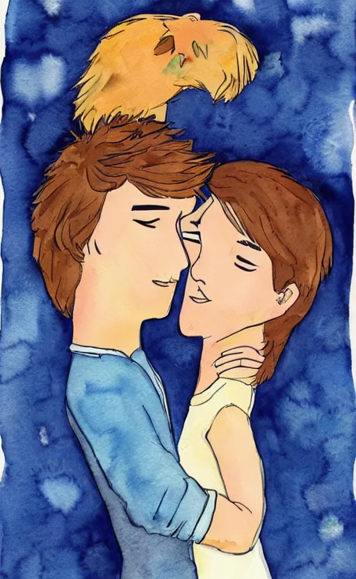Image similar to book cover remake of the fault in our stars, watercolor