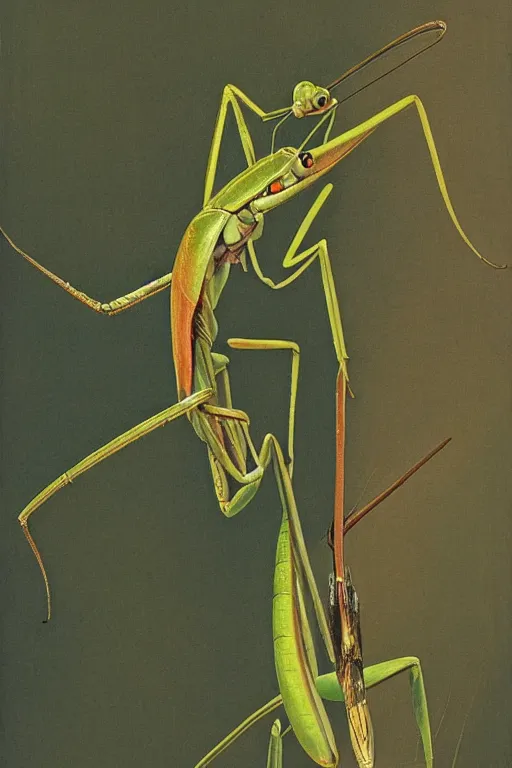 Image similar to praying mantis, by pierre - joseph redoute