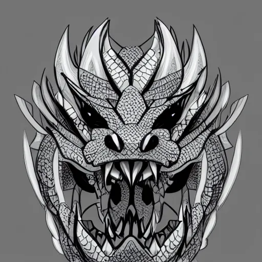 Prompt: playful, happy, cheeky asian dragon's head close up looking left, vector art, artstation, award winning, 4 k