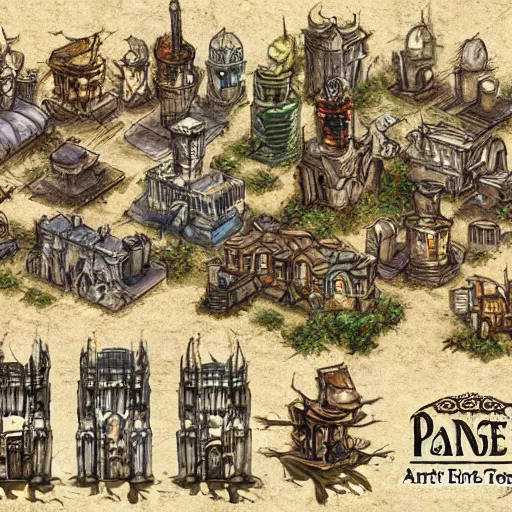 Image similar to planescape: torment art style city concept