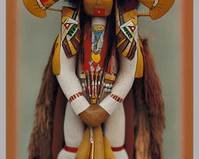 Prompt: detailed photo of a Hopi kachina dolls, by Alphonse Mucha, sharp high quality