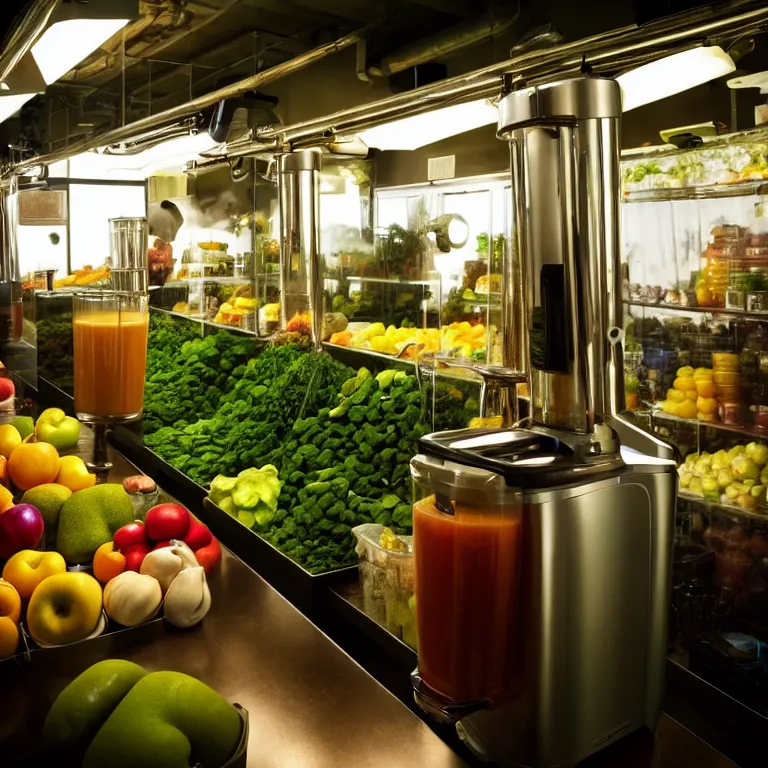 Prompt: an hd photo of the juicing room, national geographic, warm lighting, 1 6 k