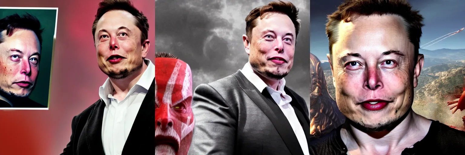 Prompt: Elon musk as God of war