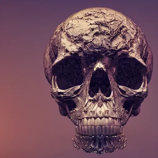 Image similar to portrait_of_a_melting_skull._intricate_abstract._intricate_artwork._by_Tooth_Wu_wlop_beeple_dan_mumford._octane_render_trending_on_artstat