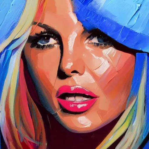 Image similar to palette knife oil painting of britney spears