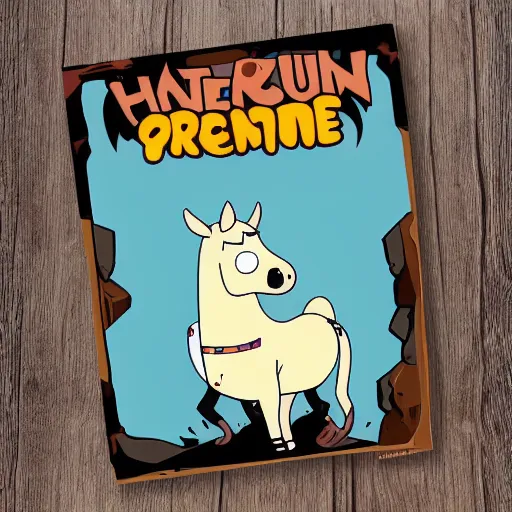 Image similar to cartoon horse in a style of adventure time cartoon