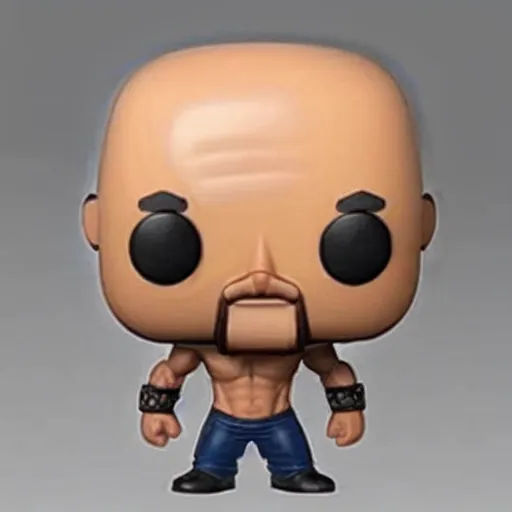 Image similar to TechnoViking male with no shirt, large muscles, bald head, dirty-blonde extended goatee, necklace chibi as a Funko Pop