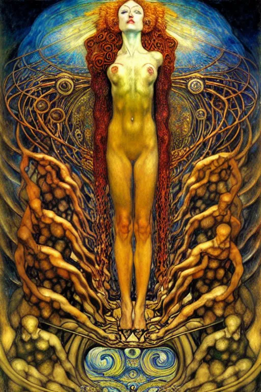 Image similar to Divine Chaos Engine by Karol Bak, Jean Delville, William Blake, Gustav Klimt, and Vincent Van Gogh, symbolist, visionary