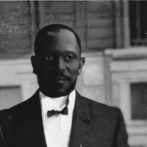 Image similar to vintage photo of a black man wearing a black suit in rio de janeiro