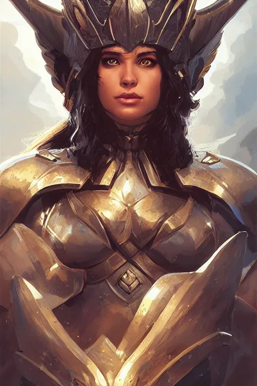 Image similar to amazon valkyrie athena, d & d, fantasy, portrait, highly detailed, headshot, digital painting, trending on artstation, concept art, sharp focus, illustration, art by artgerm and greg rutkowski and magali villeneuve