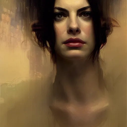 Prompt: ann hathaway, hyperrealistic portrait, bladerunner street, art of elysium by jeremy mann and alphonse mucha, fantasy art, photo realistic, dynamic lighting, artstation, poster, volumetric lighting, very detailed face, 4 k, award winning, cinematic lighting