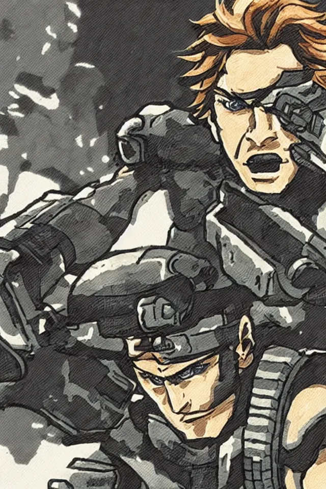 Image similar to solid snake in 16bit style