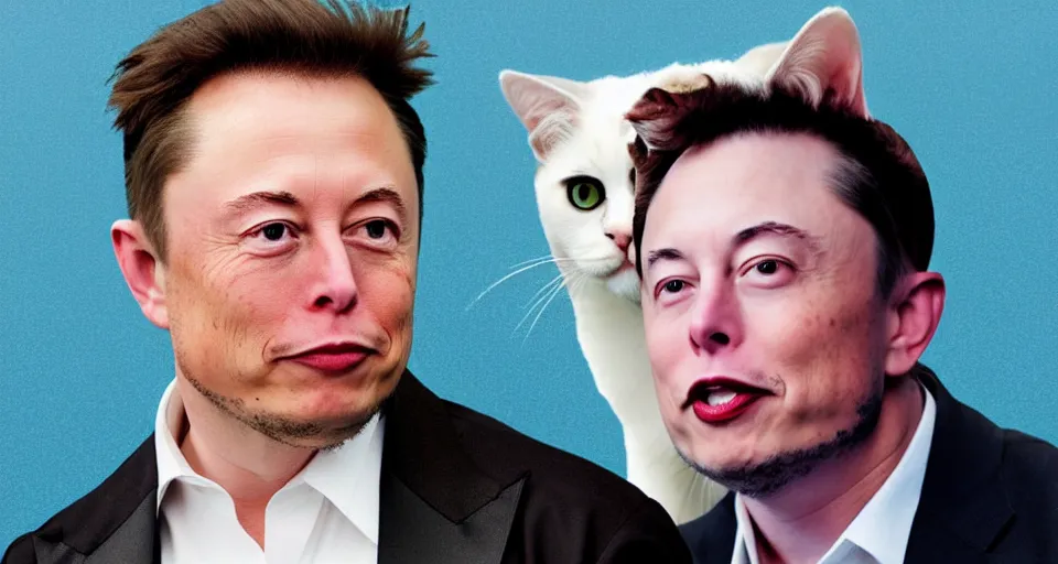 Prompt: anime elon musk with cat ears, cute