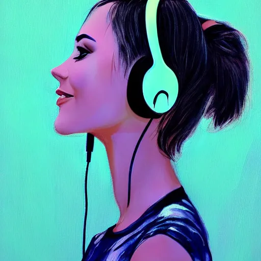 Image similar to a beautiful woman with headphones dancing by hed kandi