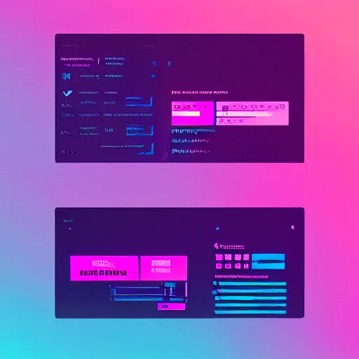 Image similar to ui design of a website, retrowave design, violet color scheme, figma, 4 k