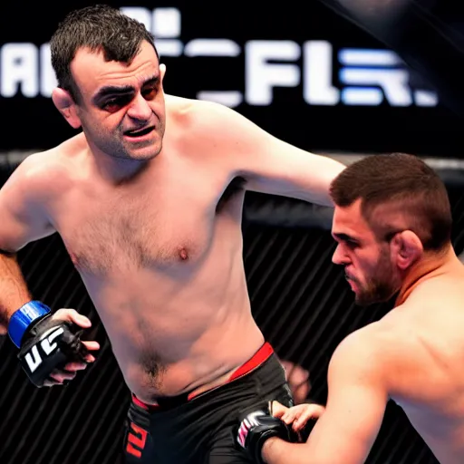 Prompt: gary vaynerchuk getting beat up in the ufc octagon