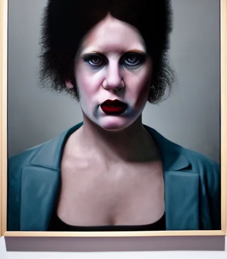 Prompt: a high quality, high detail, portrait of a punk rocker woman by gottfried helnwein