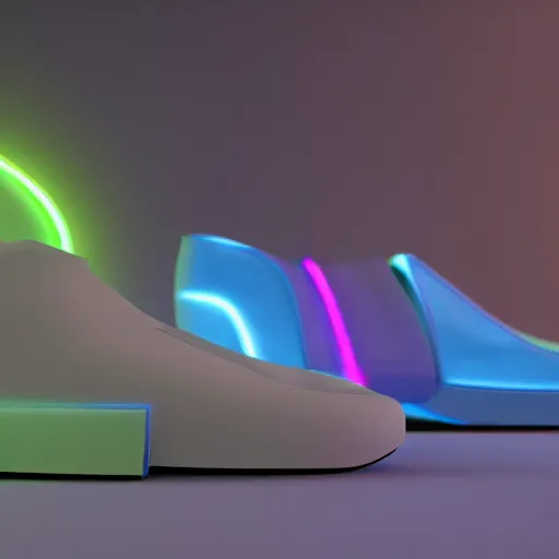 Prompt: modern shoe design, architectural inspiration, neon, flowform, 8 k, unreal engine