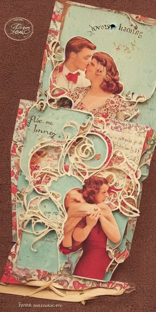 Image similar to vintage colors, love, warmth, happiness, couple, hallmark style, card