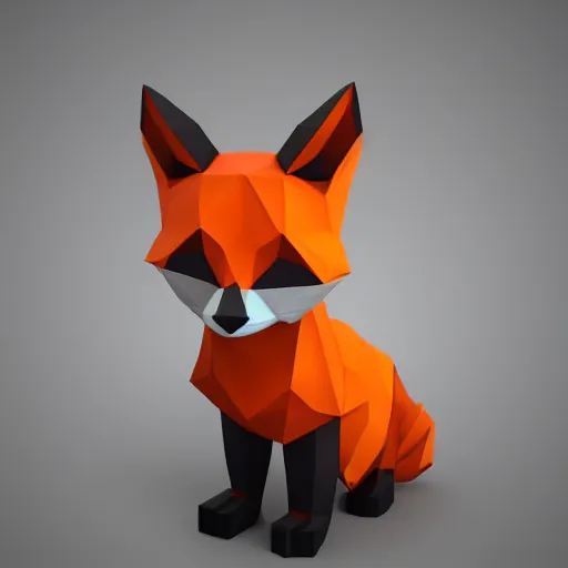 Prompt: fox low poly 3 d render trending on artstation