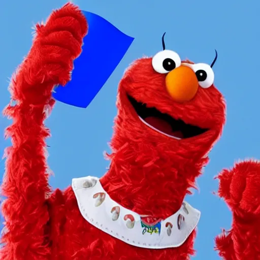 Prompt: in Russia, Elmo tickle you