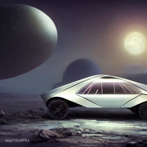 Image similar to futuristic lada flying car on the street of a Russian sleeping quarters on the moon, Norilsk, sci-fi, fantasy, intricate, very very beautiful, elegant, highly detailed, digital rendering, Cinema 4D, artstation, concept art, smooth, sharp focus, illustration, art by artgerm and greg rutkowski and alphonse mucha