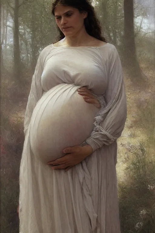 Prompt: pregnant woman on funeral, by Alyssa Monks, Bouguereau