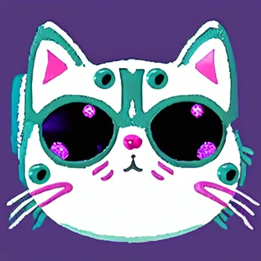 Image similar to crystal cat, emoji style