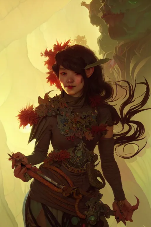 Image similar to beautiful goblin, d & d, highly detailed, digital painting, artstation, sharp focus, illustration, art by tan zi and ayanamikodon and alphonse mucha and wlop