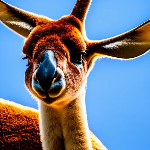 Prompt: a terrifying photo of a muscular kangaroo, studio photography, high detail, ultra high detail, 4 k, hdr, 8 k
