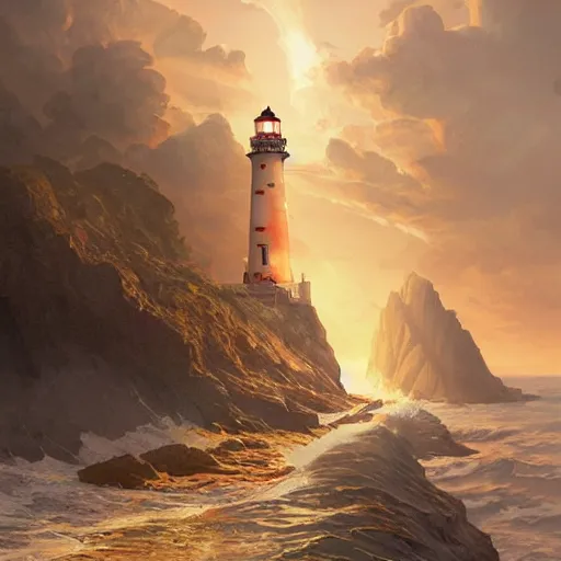 Image similar to ultra realistic illustration, a lighthouse on fire, highly detailed, digital painting, artstation, concept art, smooth, sharp focus, illustration, art by artgerm and greg rutkowski and alphonse mucha