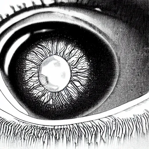 Image similar to close up view of an eye, the iris is a coronavirus, digital art, highly detailed