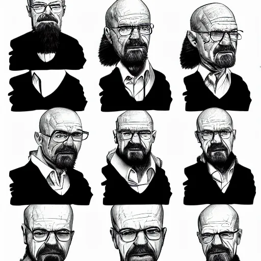 Image similar to walter white character sketches