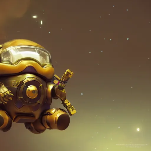 Image similar to 3D Fantasy Cute and adorable mecha piggy floating in space, bright stars, Smooth 3D Illustration, soft render, Servando Lupini, Daniil Kudriavtsev, handpaint texture, Blender, 3DCoat