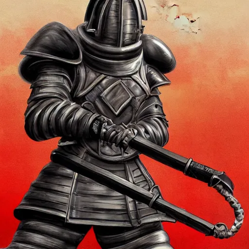 Image similar to old man firefighter knights armour, highly detailed, digital art, sharp focus, trending on art station, anime art style