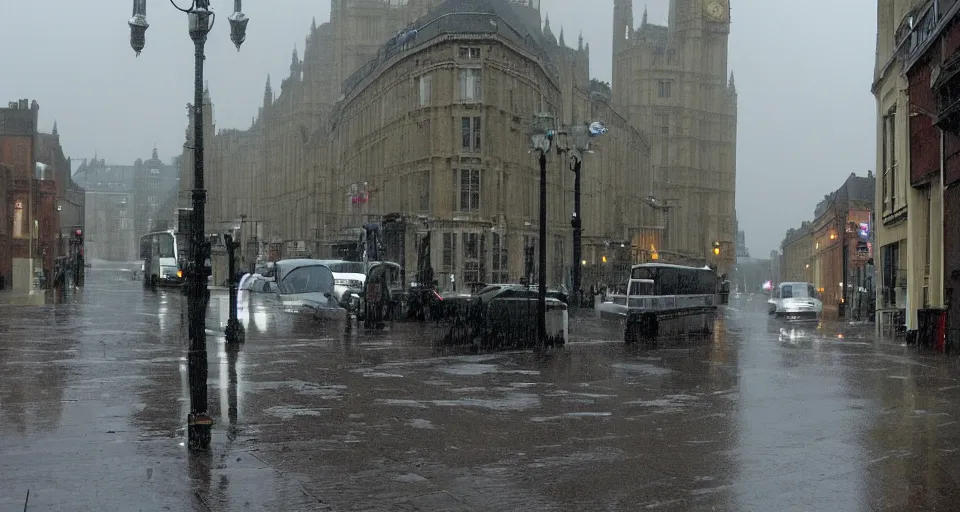 Image similar to a rainy british street in 2006