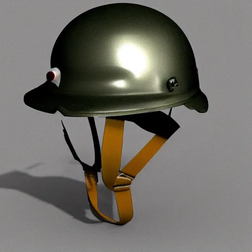 Image similar to 1969 US Army Helmet, 3d model, jungle on fire in the background, 8k, 3d render