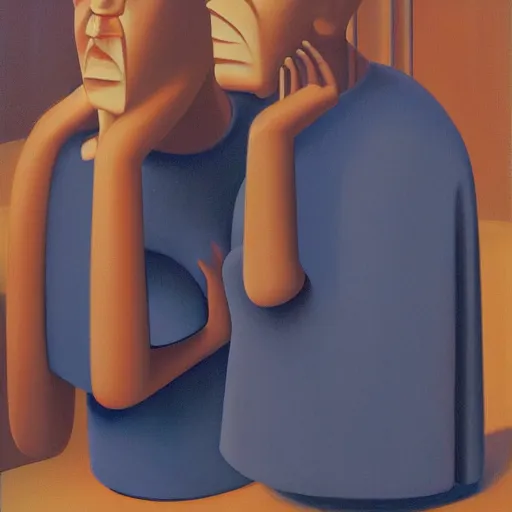 Image similar to oil painting by george tooker