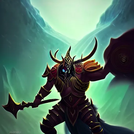 Image similar to fantasy art of centauro warchief from dota 2 in the style of greg rutkowski, detailed, cinematic, movie poster