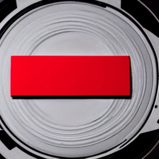 Image similar to close photograph of a cd cover with a red rectangle on it