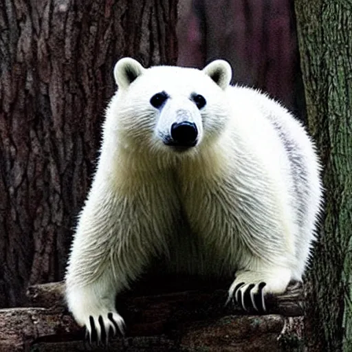 Image similar to “a mix between a polar bear and a raccoon”