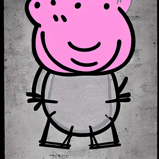 Image similar to peppa the pig. giger