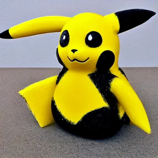 Image similar to Pikachu Sculpture made out of coal