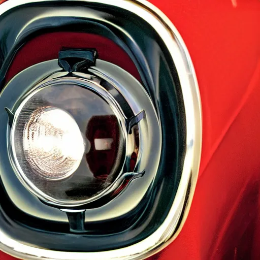 Image similar to closeup photo of an 70s car`s handlamp by Julie Blackmon,