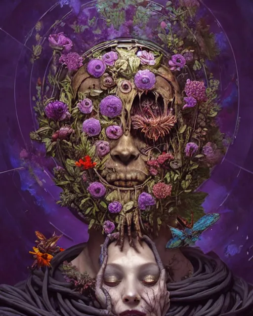 Image similar to the platonic ideal of flowers, rotting, insects and praying of cletus kasady carnage thanos dementor wild hunt doctor manhattan chtulu mandelbulb ponyo bioshock davinci heavy rain, d & d, fantasy, ego death, decay, dmt, art by artgerm and greg rutkowski and alphonse mucha and giuseppe arcimboldo