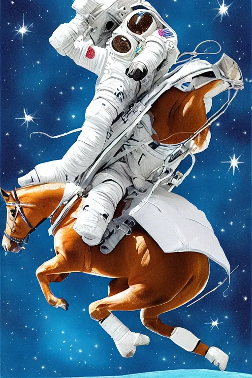 Image similar to astronaut riding horse, upside down