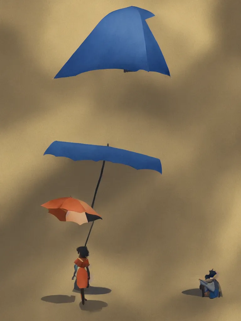 Image similar to under the umbrella, by disney concept artists, blunt borders, golden ratio, beautiful light