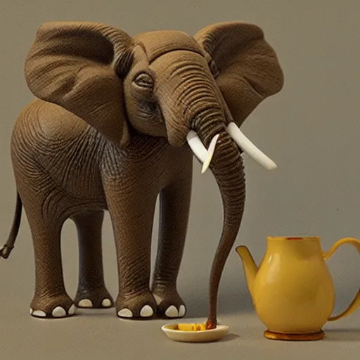 Image similar to elephant having tea with mice