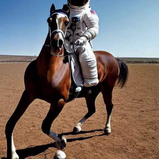 Prompt: A photo of an astronaut riding a horse.